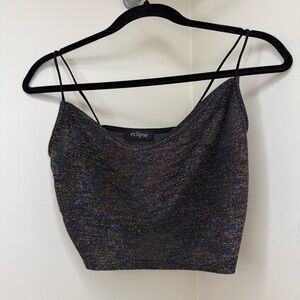 Eclipse Glittery Crop Top with Rainbow Sparkles | New Years Eve Outfit Staple